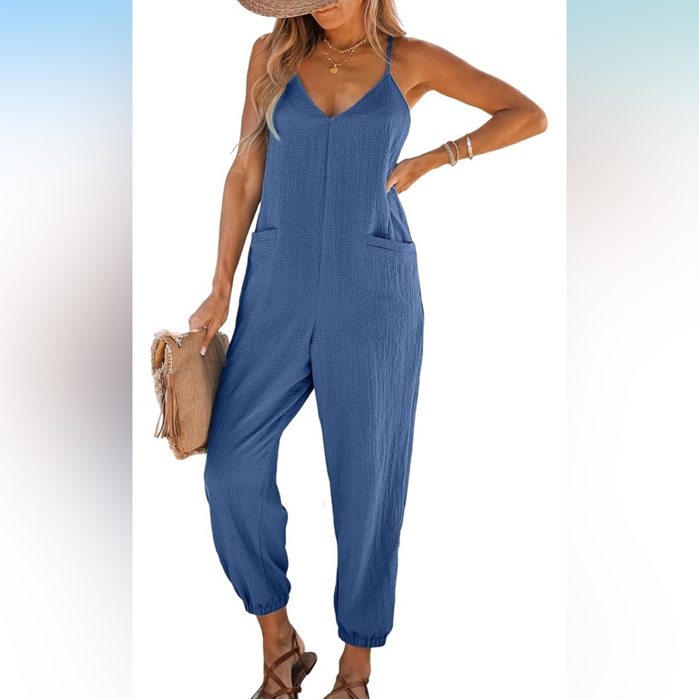 NWT Cupshe V-Neck Cami Jogger Jumpsuit Large